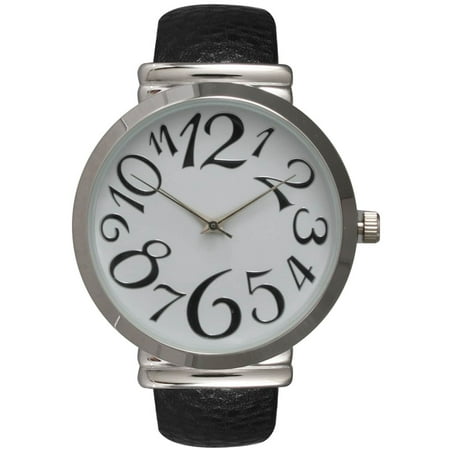 - Women's Embossed Leather Cuff Watch