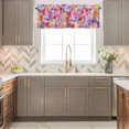 thumbnail image 6 of Spring Flowers Window Valance for Kitchen, Fantasy Watercolor Gradient Pink Purple Yellow Floral Leaf Rod Pocket Short Curtain for Small Windows, Light Filtering Decorative Valance, 42 x 18 Inch, 6 of 9