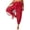 Red, variant on Women's Belly Dance Pants Bloomers Bollywood India Dance Costume Loose Pants Hot Pink One Size