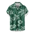thumbnail image 2 of ZRGHAOYLQ Men's Slim Fit Palm Tree Printed Hawaiian Button-Down Dress Shirt Short Sleeve Lapel Beach Tshirts Plus Size Summer Tropical Vacation Shirts, 2 of 5