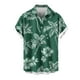 thumbnail image 2 of Blusa y camisa de manga corta con cuello vuelto para hombre, informal, a la moda, con estampado de bolsillo y botones, de poliéster., 2 of 5