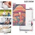 thumbnail image 3 of SKYSONIC Bathroom Hand Towels 2 PCS Retro Style Mushroom Print, Cotton Bath Towels Lightweight Quickdry for Bathroom Ktichen Travel Gym, 16"×28", 3 of 7
