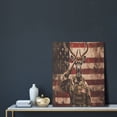 thumbnail image 5 of Sikiie Patriotic Deer Soldier Salute Print Canvas Decorative Hanging Painting, Anti-shrinkage Hanging Frame, Suitable for Home, Office Wall Decorations, 5 of 6