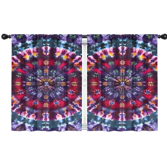 Blackout Kids Curtains,Colorful Tie Dye Pattern Childrens Insulated Curtains Set Of 2,Bedroom Essentials,Toddler Room Decor 42"x54"