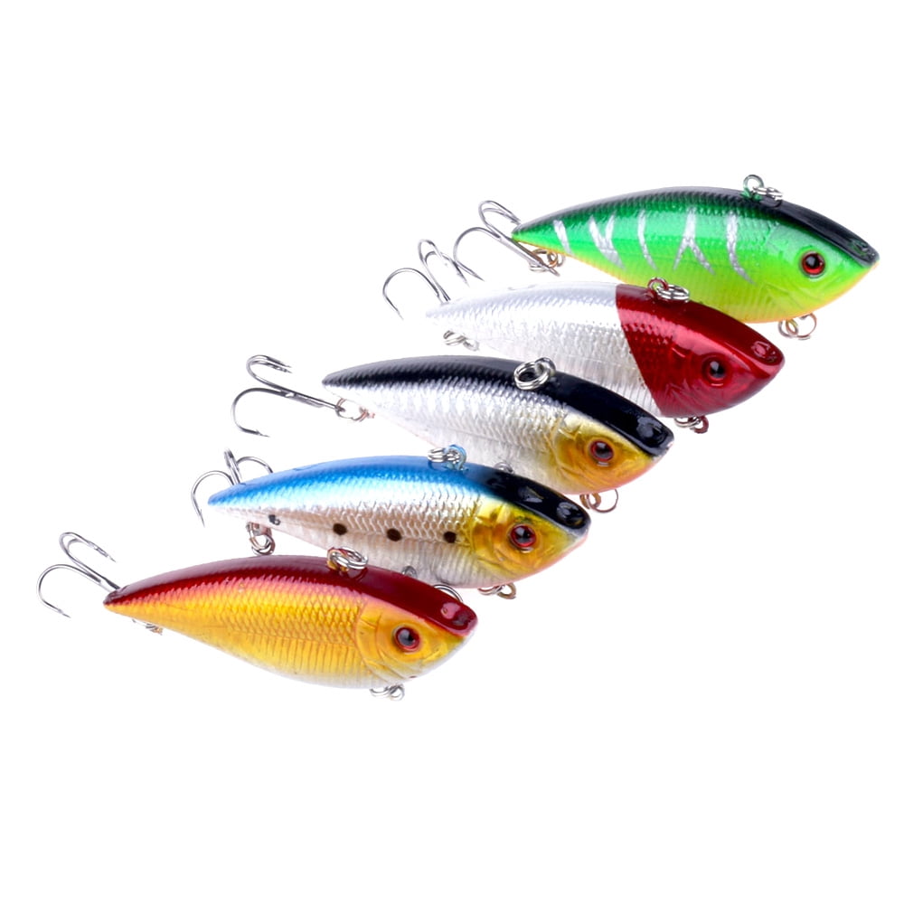 HENGJIA 5PCS Lipless Crankbaits for Bass, Fishing Lures Minnow VIB Hard Baits Top Water Lures Fishing Lure for Saltwater Freshwater Bass, Redfish, Trout, Walleye