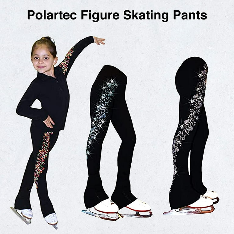 Ice skating top leggings with rhinestones