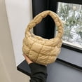 thumbnail image 1 of LHSHID Casual Quilted Hobos Bag Women Underarm Ruched Bags Luxury Designer Nylon Padded Small Handbags Soft Puffy Shopper Purses, 1 of 6