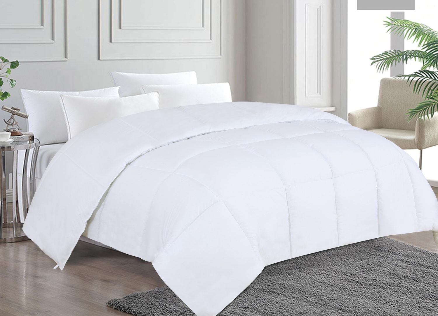 Marina Decoration Comforter Fluffy Ultra Soft Goose Down Alternative Quilted Breathable All Season Luxury White Duvet Insert with Corner Tabs