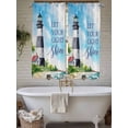 thumbnail image 7 of Bedroom Curtains 63 Inches length, Lighthouse Window Treatment Curtain Drapes, Blue Coastal Nautical Ocean Beach Palm Tree Rod Pocket Curtain Panels for Living Room Kitchen, 42"x63", 2 Panels, 7 of 7