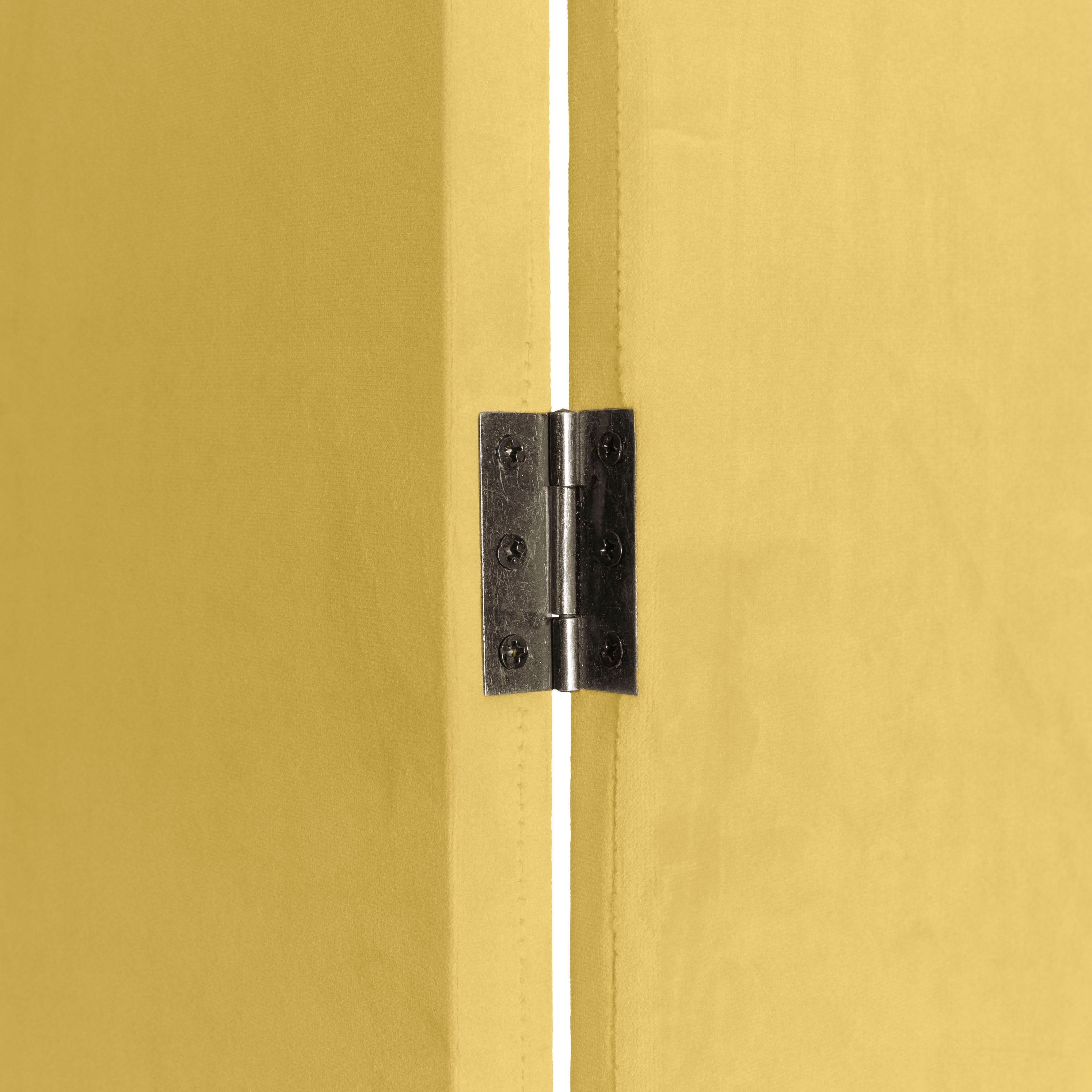6 ft. Classic Arch Velvet Room Divider Yellow 3 Panel