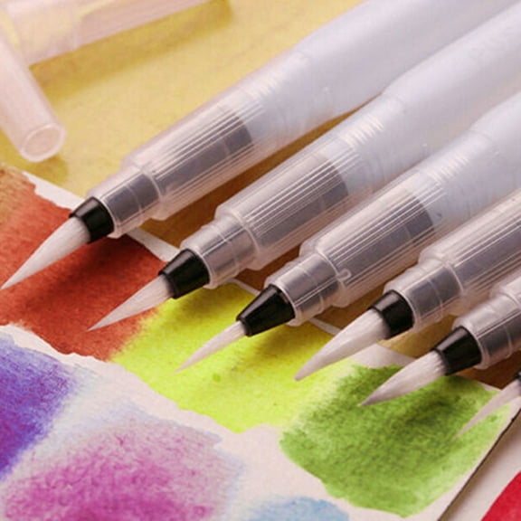 Ruanlalo Reusable Soft Watercolor Paint Water Absorbent Brush Calligraphy Beginners Pen L,155mm