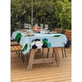 thumbnail image 3 of Outdoor Tablecloth with Umbrella Hole for Patio/Picnic/Party/Camping, Watercolor Football Waterproof Table Cloth Rectangle Table Cover Washable, Modern Sporty Aesthetic Blue (52"x 70"), 3 of 9