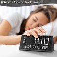 thumbnail image 3 of JALL Digital Alarm Clock, with Wooden Electronic LED Time Display, 3 Alarm Settings, Weekday/Weekend Mode, Temperature Detect, Wood Made Electric Clo, 3 of 5