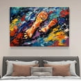 thumbnail image 4 of Abstract Art Modern Decorative Painting Footprints Framed Canvas Poster Bedroom Decor Sports Landscape Office Room Decor Gift,Frame-style,28×41inch (70×105cm), 4 of 8