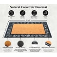 thumbnail image 3 of A1 Home Collections 36"×24" Natural Coir & Rubber Doormat - Decorative Welcome Design, Heavy Duty Coconut Fiber Entry Mat with Non-Slip Backing - Anti-Shed Treated, Low Profile Outdoor Front Door Mat, 3 of 6