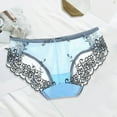 thumbnail image 2 of Gibobby Calzones para mujer sexy Bragas sexy bordadas para mujer Bragas de malla de encaje Calzoncillos de cintura(Azul claro,G), 2 of 3