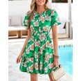 thumbnail image 3 of BTFBM Summer Dresses for Women Lightweight Casual Short Sleeve Floral Mini Dress A Line Beach Vacation Sundress, 3 of 9