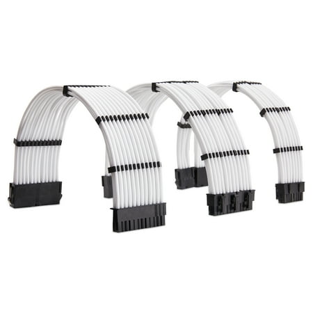 

FormulaMod PSU Extension Sleeve Cable Kit 18AWG 1x ATX 24P+ 2x EPS 8-P(4+4)+ 3x PCI-E8-P(6+2) With 4 Combs for PSU to Motherboard/GPU (White)