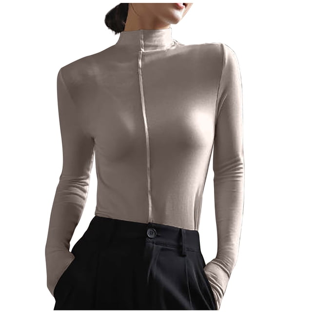 ZKCCNUK Hauts Femmes Hiver Bas Double Face Manches Longues Vêtements, Tailles P-TG