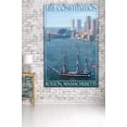 thumbnail image 3 of USS Constitution and Boston Skyline (36x54 Giclee Gallery Art Print, Vivid Textured Wall Decor), 3 of 3