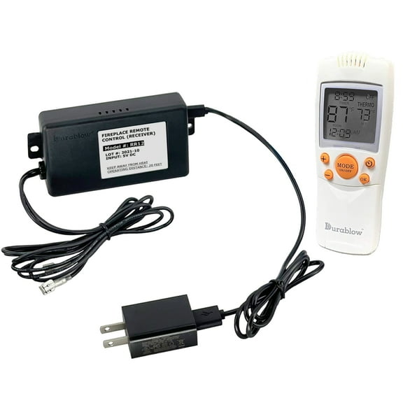 Durablow TR2003 Gas Fire Fireplace On/Off Remote Control Kit   Thermostat   Timer for MILLIVOLT Valve (Input 100-240VAC)