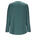 thumbnail image 4 of Fznquz Casual Work Tops for Women Loose Long Sleeve Green Tunic Crew Neck Winter Fall Womens Tshirts, 4 of 5