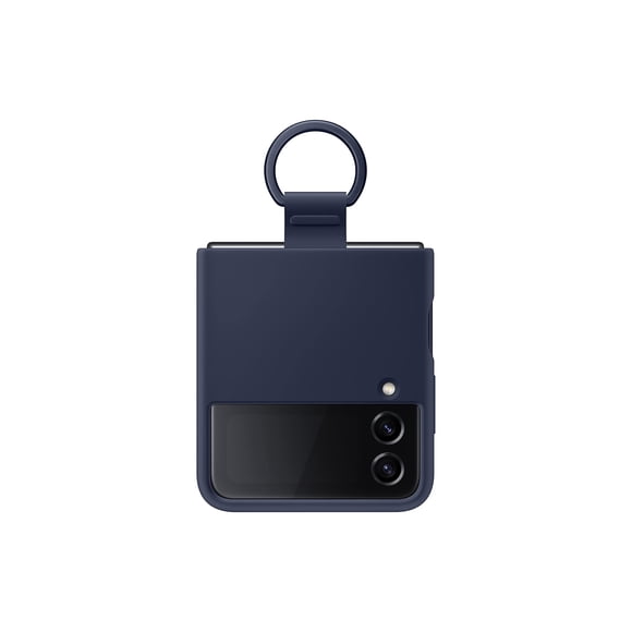 Samsung Galaxy Z Flip 4 Funda De Silicona Con Anillo Funda Protectora Para Teléfono Con Presilla Para El Dedo Acabado Mate Estilo Atrevido Diseño Portátil Versión De Ee. Uu. Azul Marino