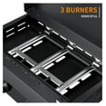 thumbnail image 3 of 3 Burner Flat Top Grill, 25.6 Inch Propane Griddle with Hood, 45000 BTU Stainless Steel Gas Griddle for Outdoor BBQ, Camping, Kitchen, 3 of 6