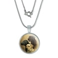 thumbnail image 1 of Labrador Retriever Trio Dogs Portrait 0.75" Pendant with Sterling Silver Plated Chain, 1 of 4