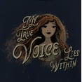 thumbnail image 2 of Girl's The Little Mermaid Ariel My True Voice Lies Within  Graphic Tee Navy Blue Medium, 2 of 4