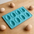 thumbnail image 3 of Beautynvta 8-Cavity Egg Shaped Silicone Baking Mold, Easter Eggs Chocolate Mold, Blue, 5.79''x9.84'', 3 of 6