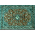 thumbnail image 1 of Ahgly Company Indoor Rectangle Persian Turquoise Blue Traditional Area Rugs, 8' x 12', 1 of 4