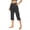 Dark Gray plus size capri pants with pockets a1, variant on Cagogo Women's Plus Size High Waisted Capri Pants with Pockets Solid Casual Loose Yoga Activewear Travel Lounge Workout Trousers Summer Beach Clothes, Wine S