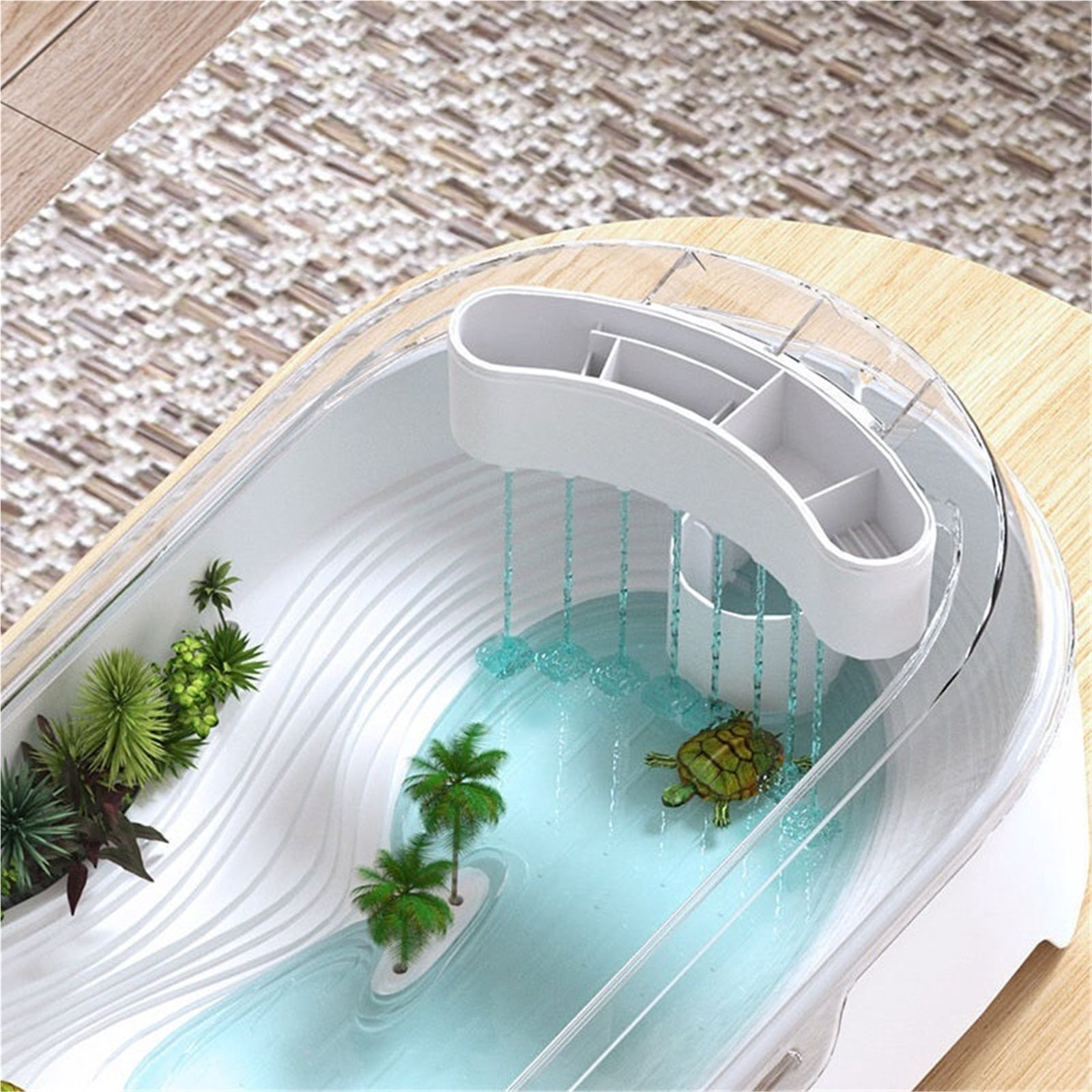 Turtle tank household with sun drying table filter panoramic transparency