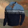 thumbnail image 3 of Men's Flag Print Stand Collar Sweatshirt with 3 Buttons, Outdoor Casual Button Front Pullover for Spring Fall,Dark Blue,3XL, 3 of 6