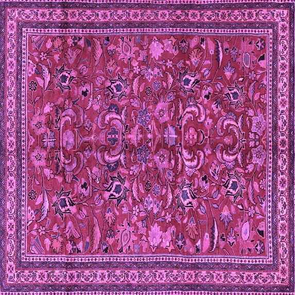 Ahgly Company Indoor Square Persian Purple Traditional Area Rugs, 3' Square