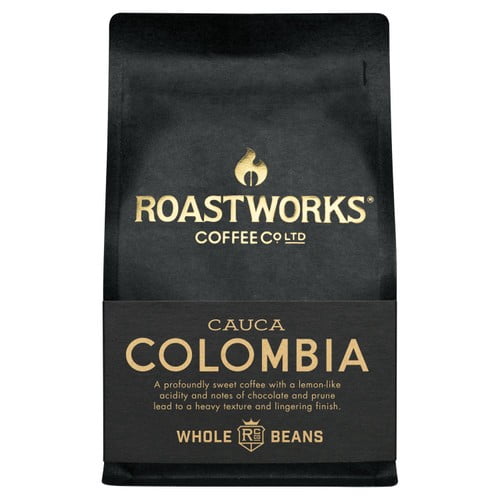 Roastworks Colombia Whole Bean Coffee 200g, British Import (Pack of 2)