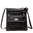 thumbnail image 1 of Bolso bandolera pequeño de mujer con cremallera de cuero PU para mujer (negro) Likrtyny Para estrenar, 1 of 9