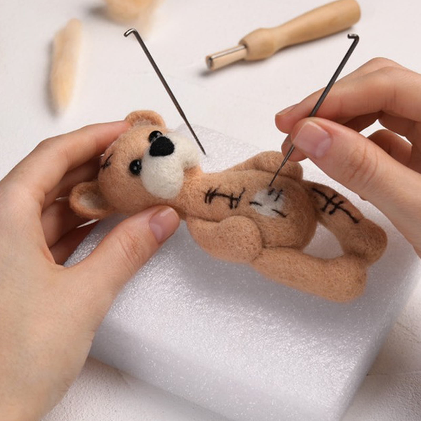 Natural Organic Wool Stuffing for Stuffed Animals, Hypoallergenic Premium Wool Batting Filler for Pillows, Cushions, Needle Felting, Baby Toys Super Clean & Pre-Washed Natural White