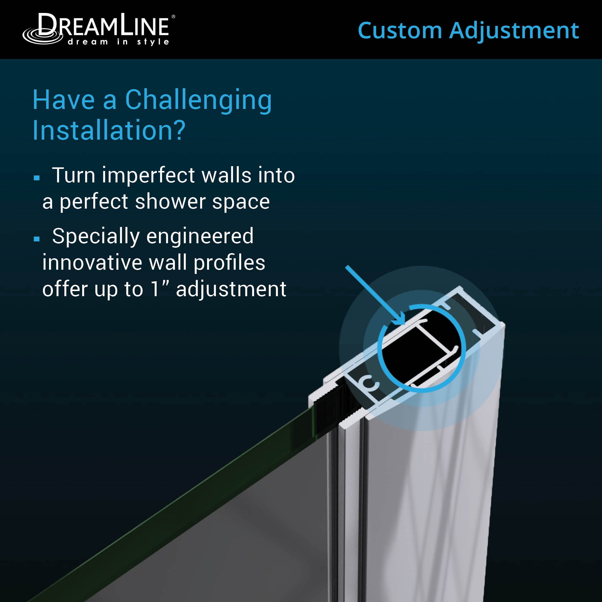 DreamLine Unidoor 35-36 in. W x 72 in. H Frameless Hinged Shower Door with Support Arm in Satin Black