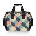 thumbnail image 7 of FORMRS Insulated Cooler Bag 24 Cans Capacity Soft Leakproof Lunch Box with Side Pockets, Pink Cubes, 7 of 7