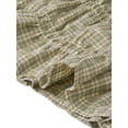 thumbnail image 5 of INSPIRE CHIC Smocked Top for Women Y2K Plaid Short Sleeve Crew Neck Ruffle Shirred Tops Shirt S Grey Green, 5 of 6