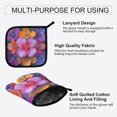 thumbnail image 3 of Yayeee Oven Mitts and Pot Holder Set of 4 Heat Resistant Kitchen Gloves Baking Hot Pad, Large Purple Flowers, 3 of 5