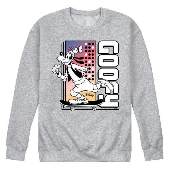 Disney - Mickey & Friends - Goofy Skateboarding Away - Men's Crew Neck Fleece Pullover