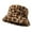 Brown, variant on Waroomhouse Women Winter Hat Flat Dome Leopard Print Basin Hat Thickened Warm Plush Bucket Hat Warm Knit Outdoor Hat