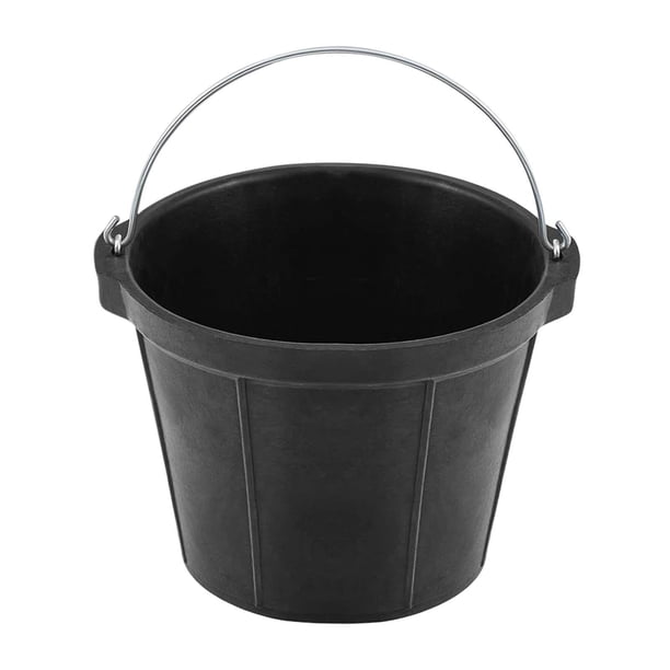 Cubo de goma para comedero de agua, suministros para ganado, 8 l para comedero y bebedero de caballos, bandeja de alimento para caballos para cabras y