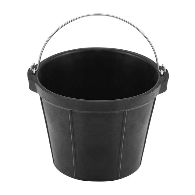 Cubo de goma para comedero de caballos, multiusos, con asa, cuenco para perros, bandeja de alimento para caballos, para pollos, cabras y animales.