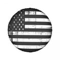 Custom Vintage US Flag Black And White Spare Tire Cover for Honda