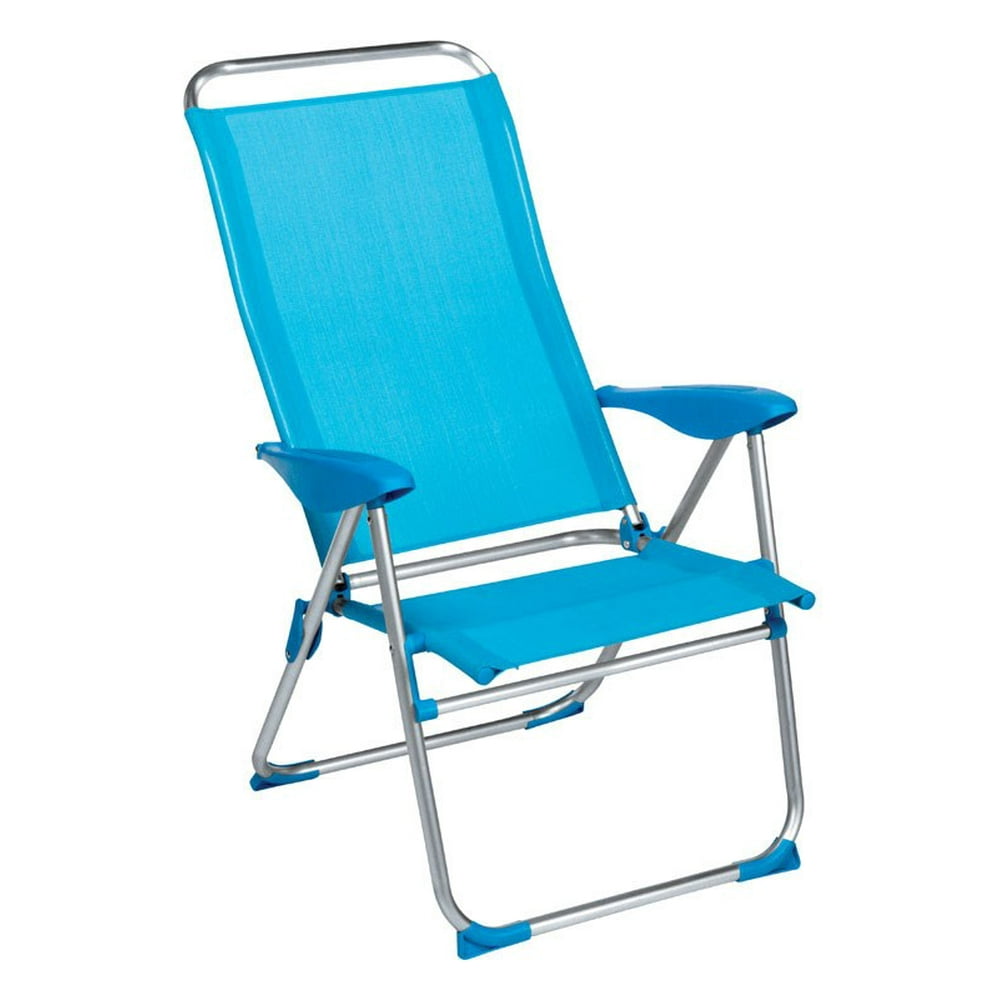 Rio Brands 4 position Blue Beach Folding Chair - Walmart.com - Walmart.com