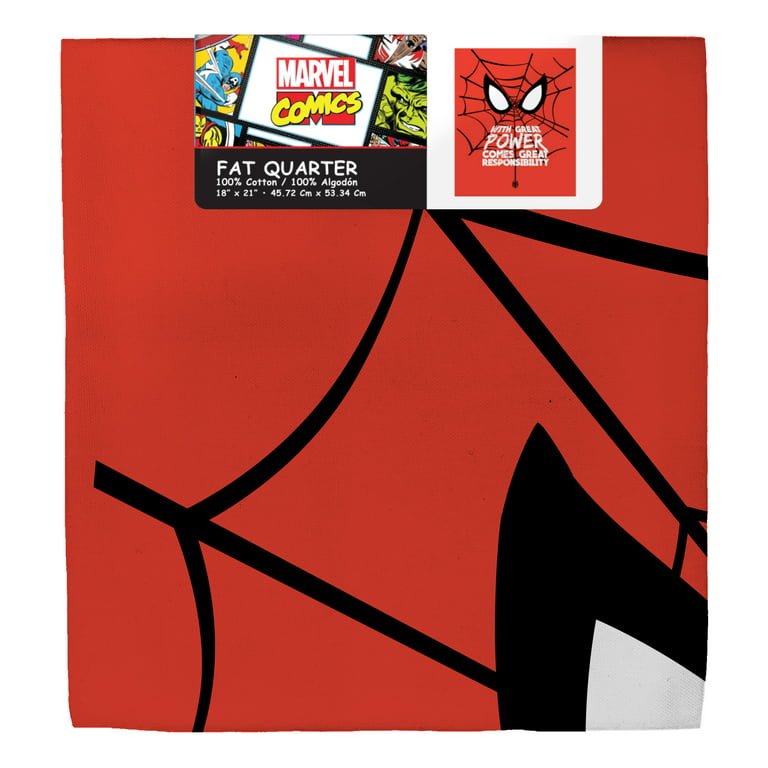Fat Quarter 1/4 Yard - Spiderman 100% Cotton Sewing Fabric (18 x 22)